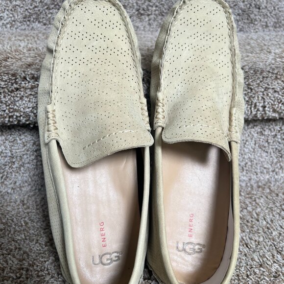 Ugg Men\'s Henrik Treadlite Energ Beige Leather Driving Shoes. main image 10